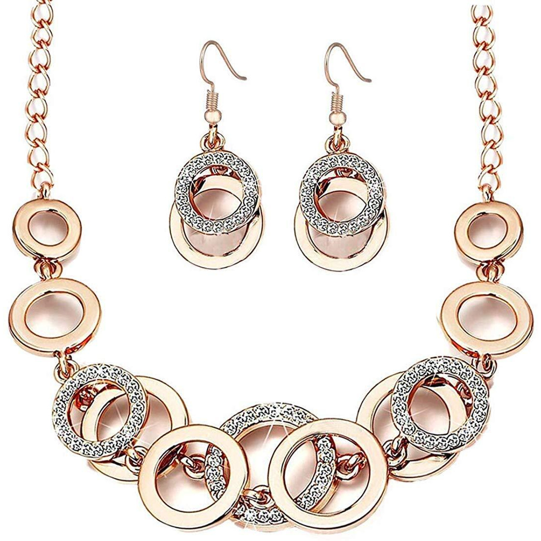 YouBella Jewellery Sets for Women Crystal Studded Necklace Jewellery set with Earrings For Girls/Women