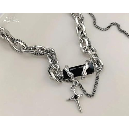 SALTY Alpha Rugged Neck Chain for Men & Boys | Stainless Steel | Necklace | Pendant | Locket | Fancy & Stylish | Birthday Gift | Aesthetic Jewellery | Accessories for Everyday Wear