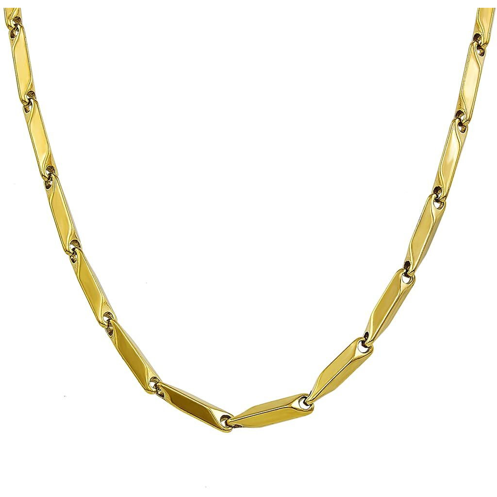 Nakabh Stainless Steel Rice Chain for Men and Boys (Gold)