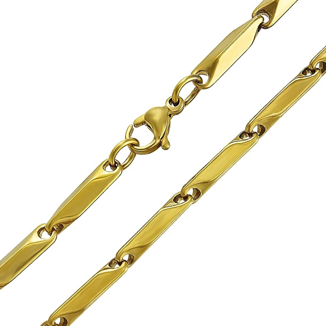 Nakabh Stainless Steel Rice Chain for Men and Boys (Gold)