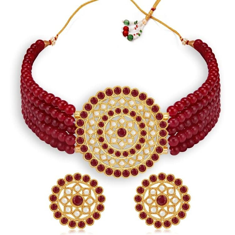 Sukkhi Amazing Gold Plated Combo Choker Necklace Set for Women (CBNS104222)