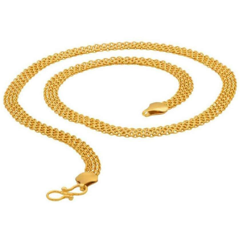 Fashion Frill Golden Chain For Men 1 Gram Gold Plated Thin Golden Necklace Chain For Men Boys Mens Jewellery Chains