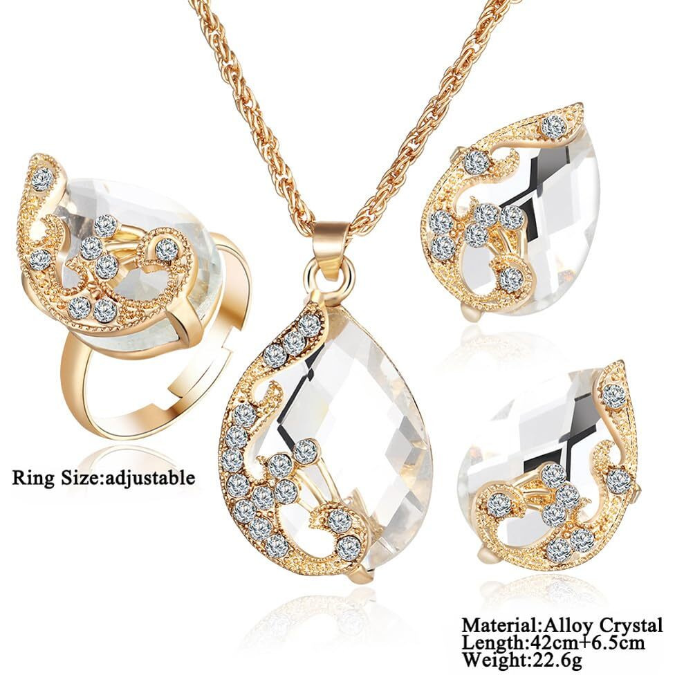 Shining Diva Fashion Stylish Gold Plated Crystal Jewellery Set for Women (rrsd15227s)