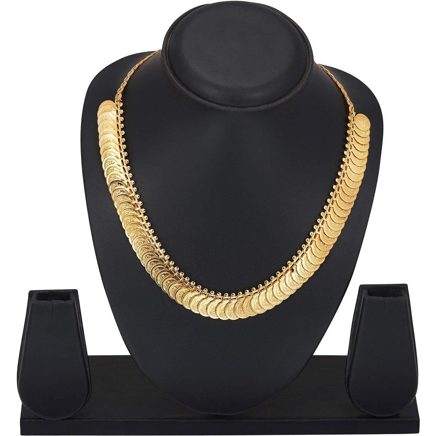 VAMA FASHIONS Gold-plated Base Metal Necklace Set for Women & Girls (Gold)