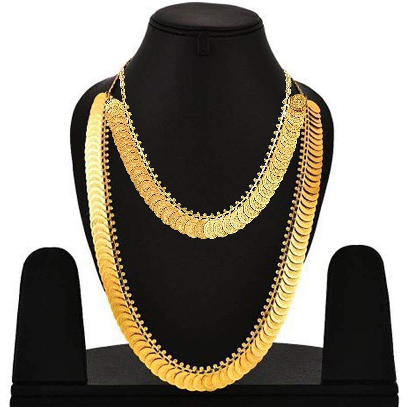 VAMA FASHIONS Gold-plated Base Metal Necklace Set for Women & Girls (Gold)