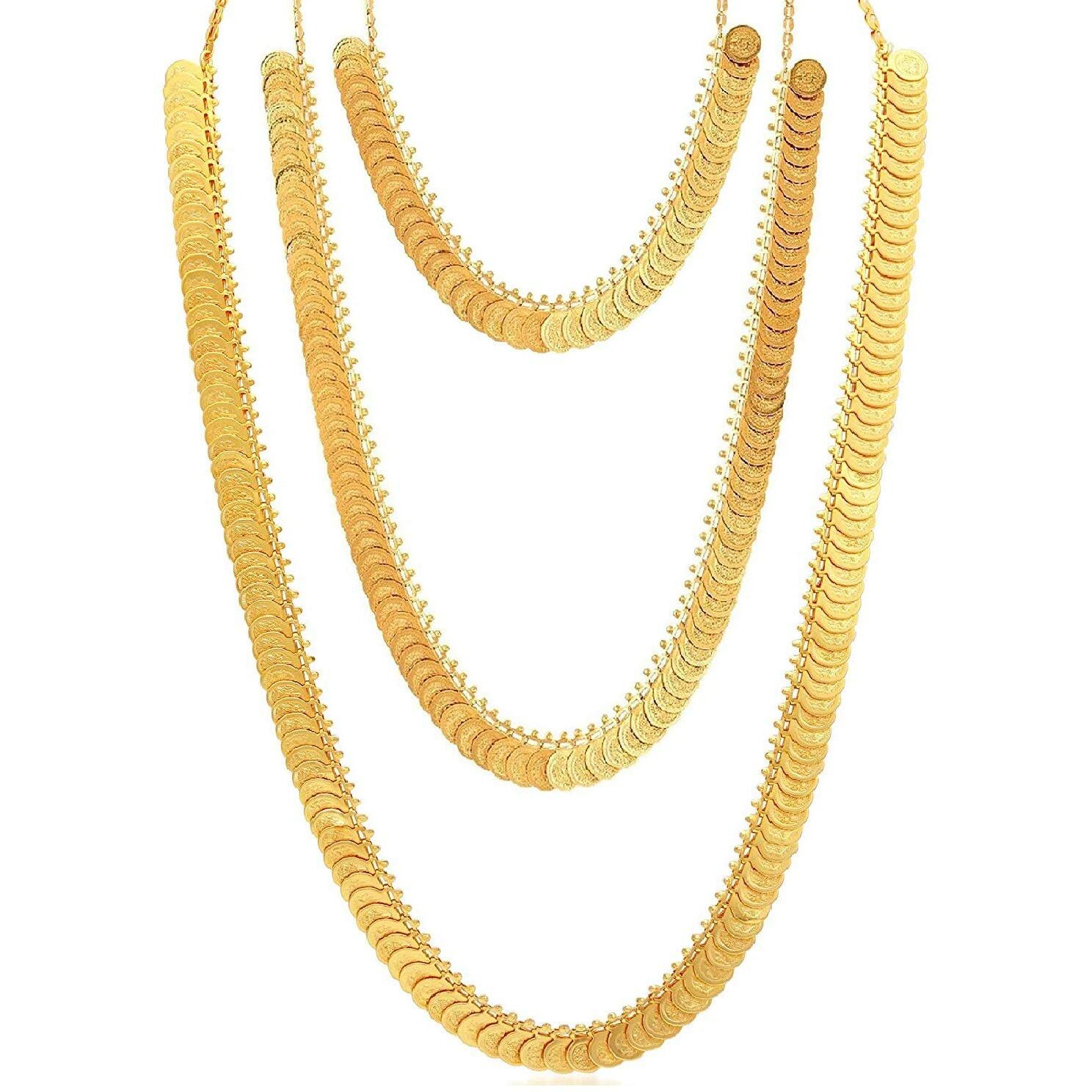 VAMA FASHIONS Gold-plated Base Metal Necklace Set for Women & Girls (Gold)