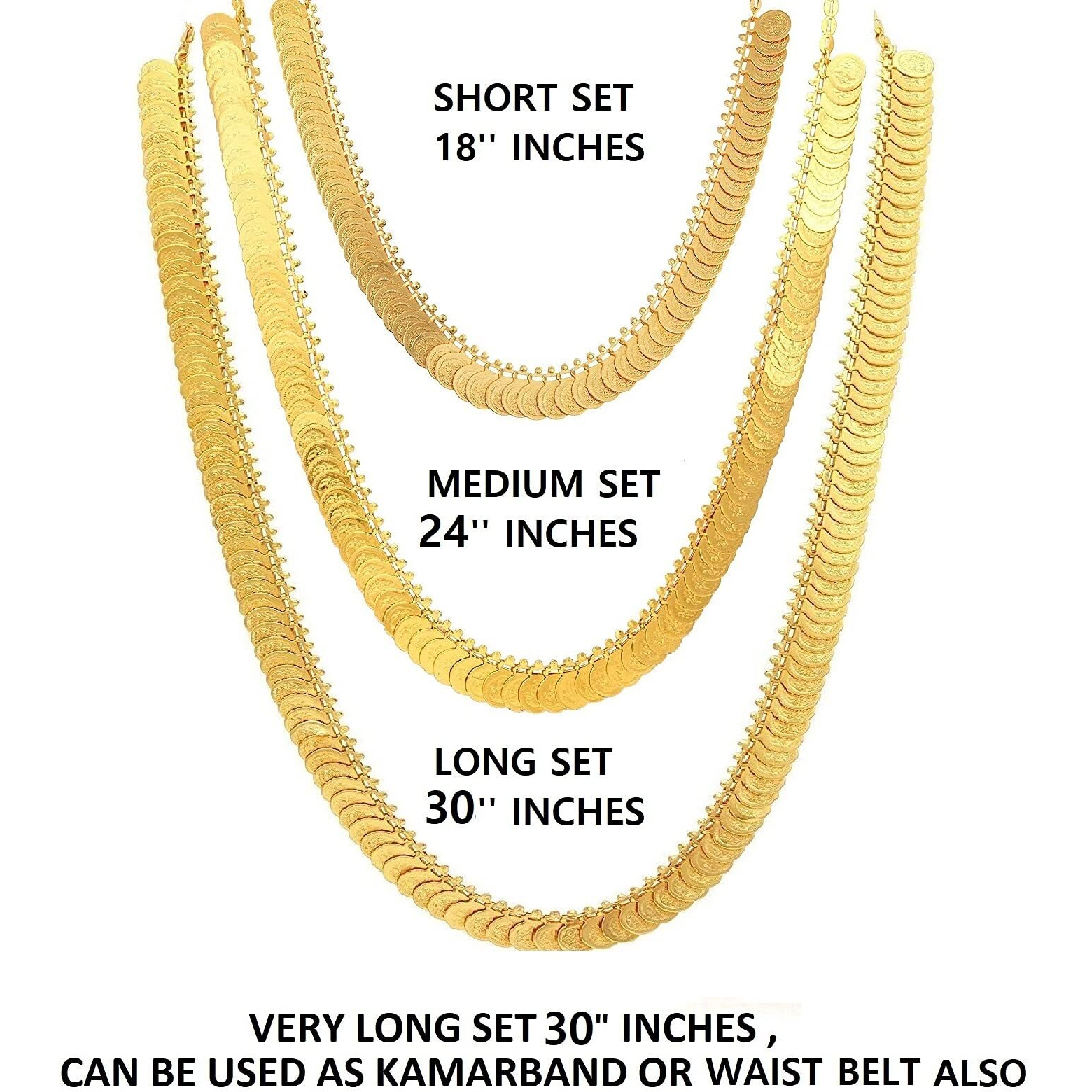 VAMA FASHIONS Gold-plated Base Metal Necklace Set for Women & Girls (Gold)