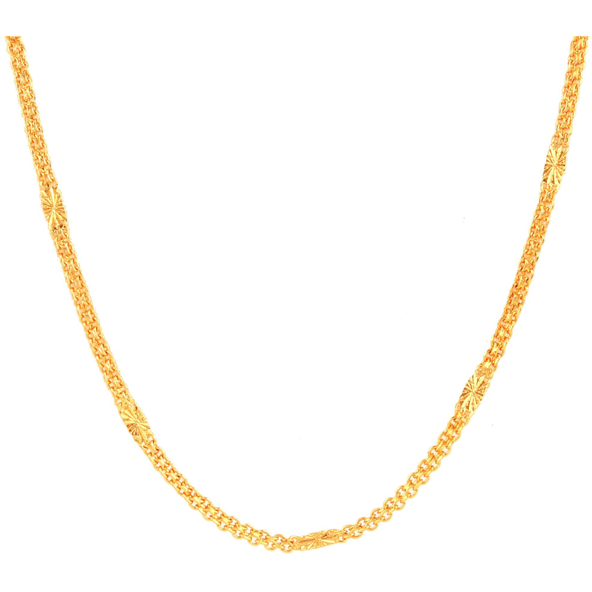 Fashion Frill Exclusive Golden Chain For Men 1 Gram Gold Plated Brass Neck Wear Necklace Golden Chain For Men Boys Women Girls Mens Jewellery Chains 22 inches