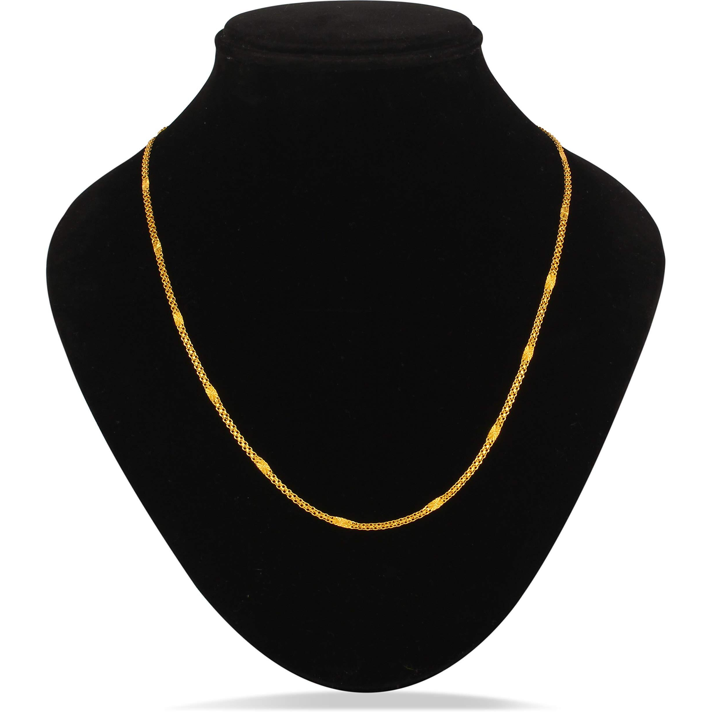 Fashion Frill Exclusive Golden Chain For Men 1 Gram Gold Plated Brass Neck Wear Necklace Golden Chain For Men Boys Women Girls Mens Jewellery Chains 22 inches