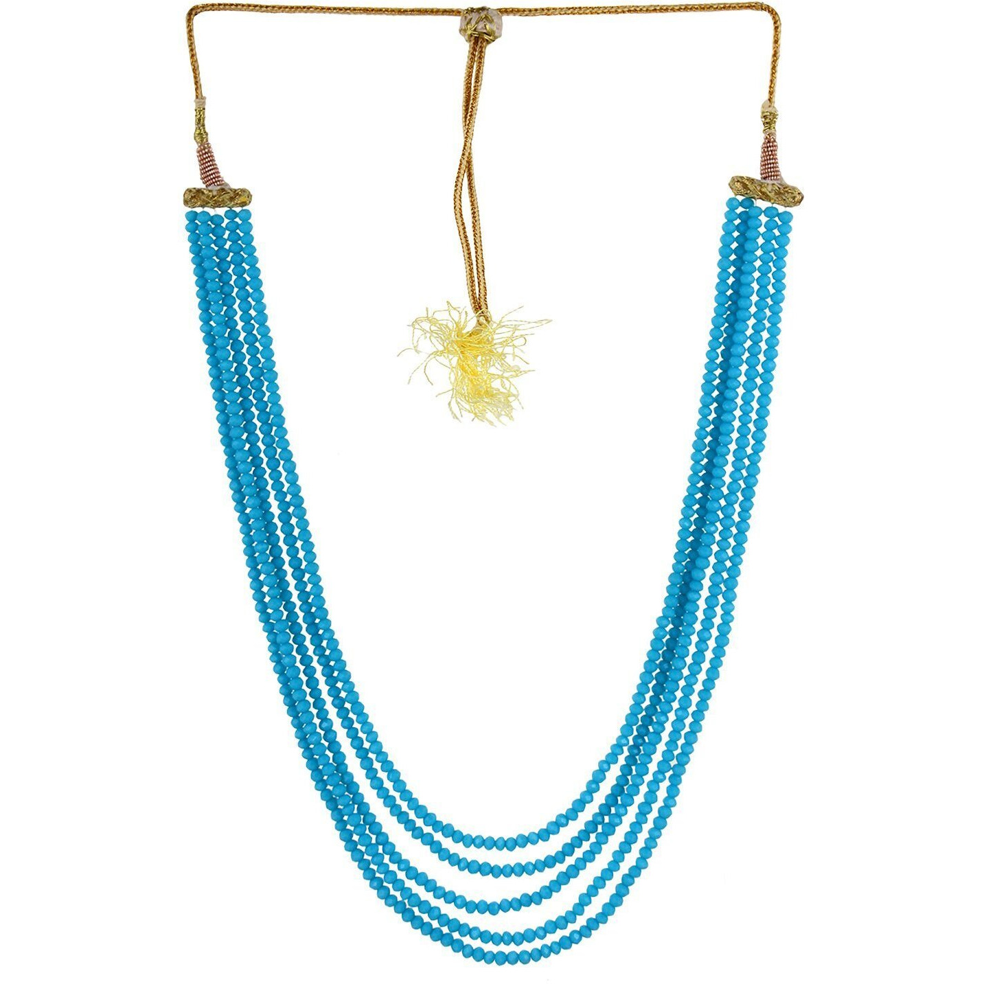 Karatcart Blue Crystal Beads Multi-Strand Necklace Set For Womens