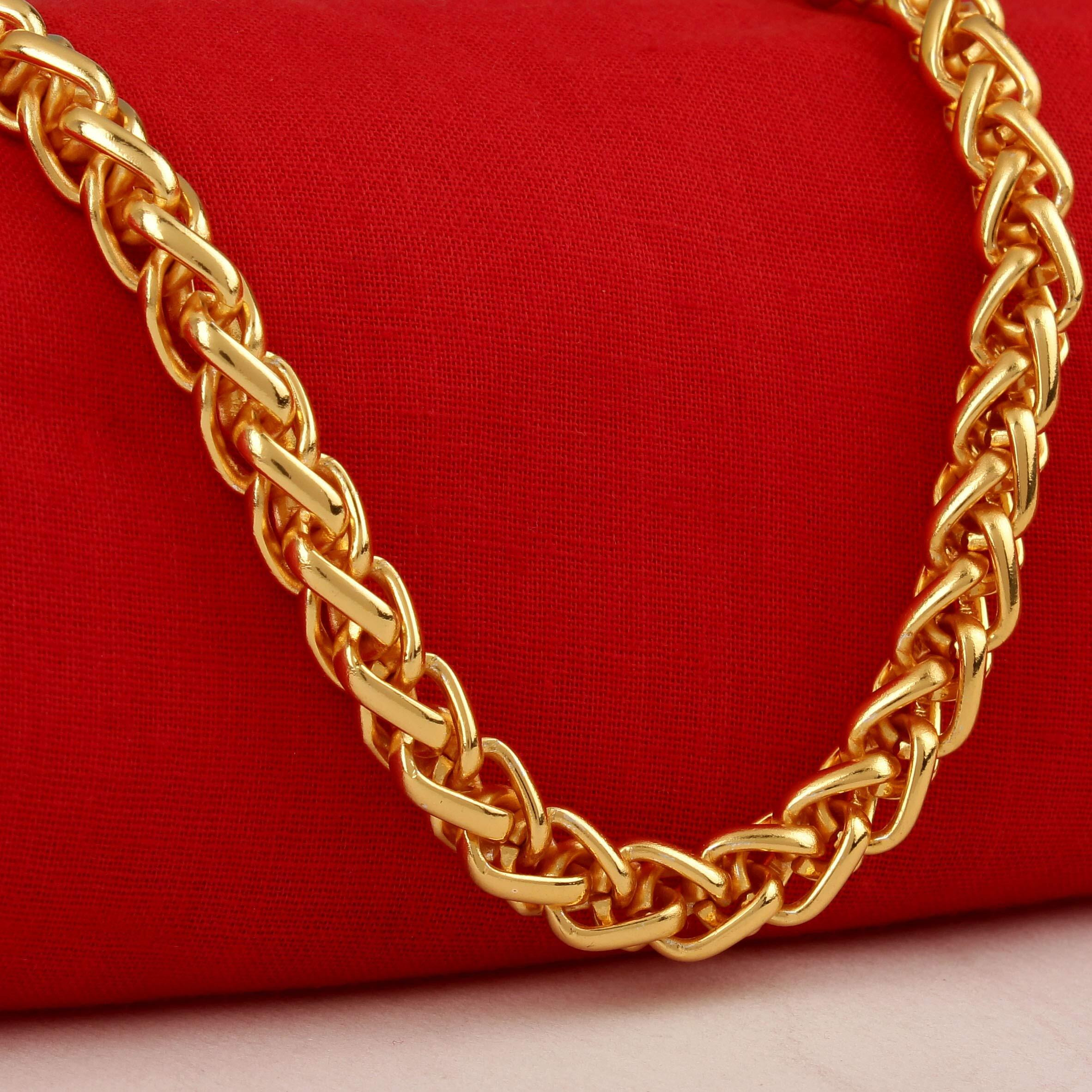 Thrillz Most Popular Spiral Rope Link Gold Plated Chain For Men & Boys