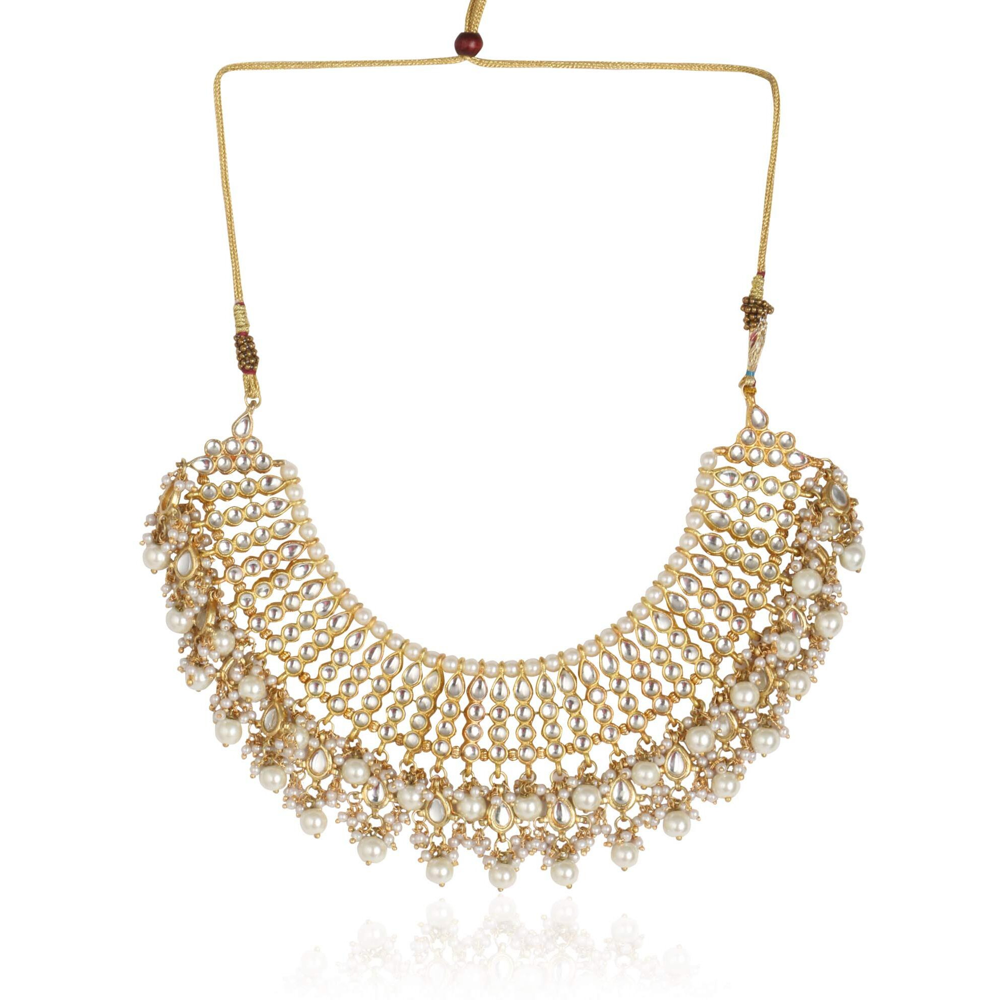 Karatcart 22K GoldPlated Kundan Necklace for Women