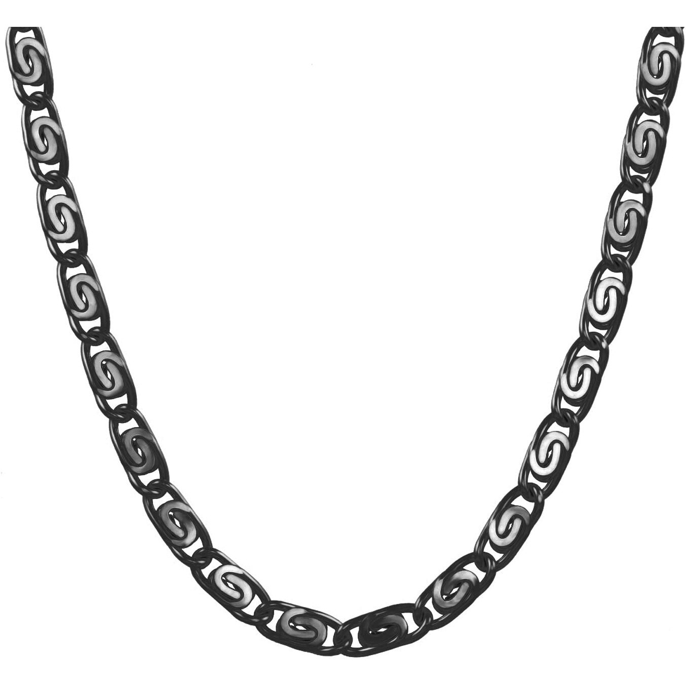 Nakabh Handmade Stainless Steel Chain Necklace for Men Boys (Design 04) (Black)