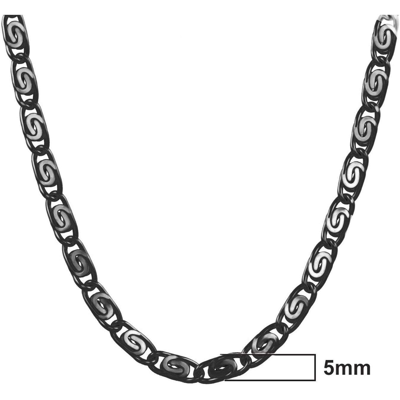 Nakabh Handmade Stainless Steel Chain Necklace for Men Boys (Design 04) (Black)