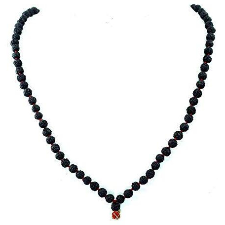 ASTRODIDI Black 5 Mukhi Rudraksha Mala Original Panch Mukha Mala 108+1 Beads for Men and Women