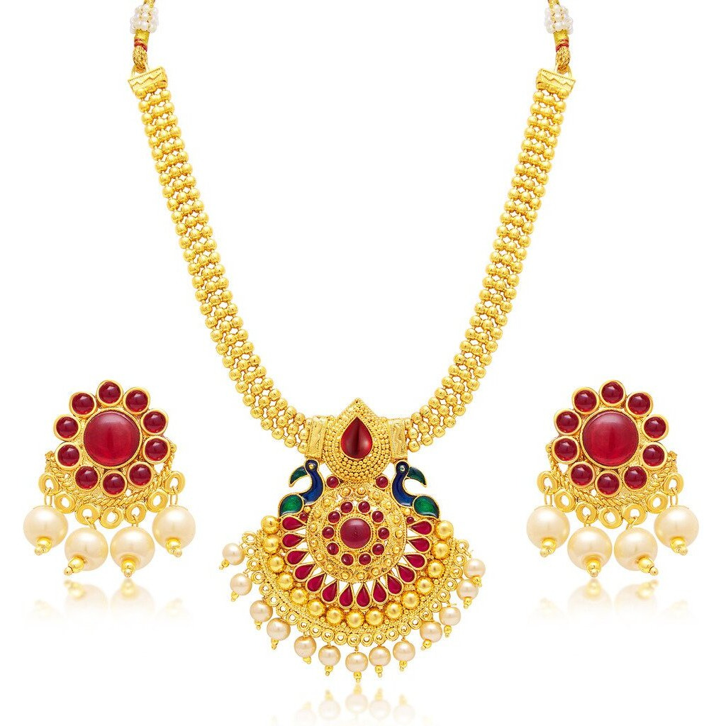 Sukkhi Resplendent Gold Plated Necklace Set For Women