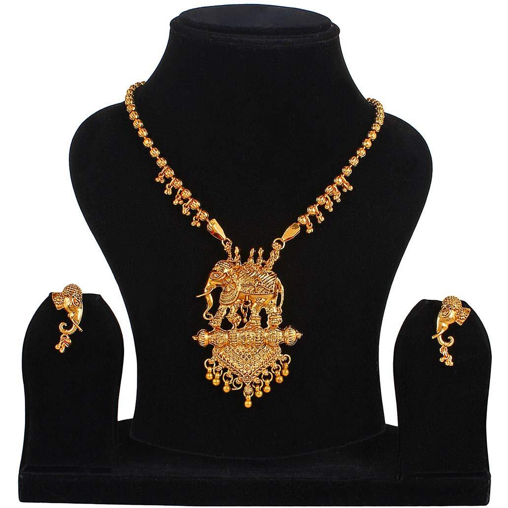 YouBella Fashion Jewellery Gold Plated Bahubali Traditional Necklace set for women with Earrings For Girls/Women