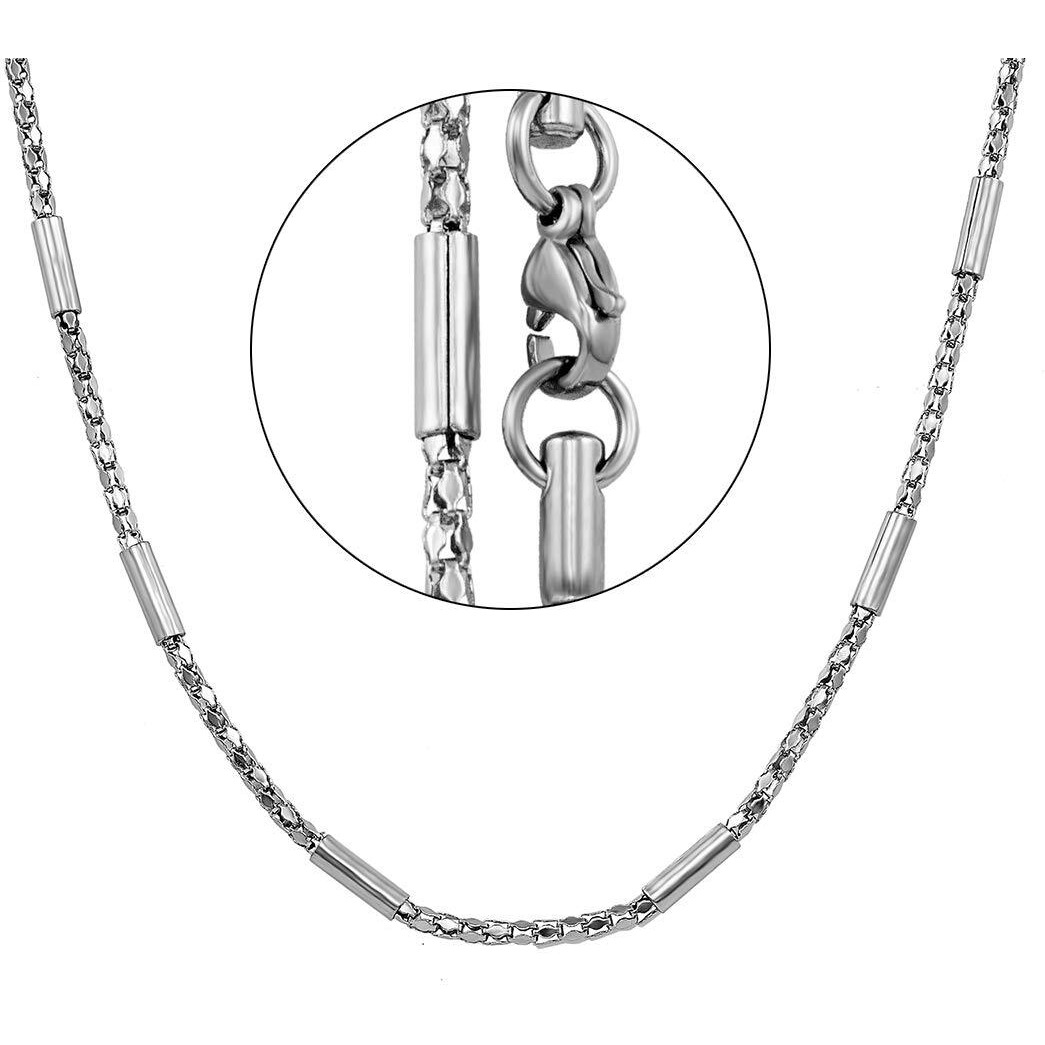 Nakabh Stainless Steel Necklace Chains for Men Women Girls Boys (Combo Gold Silver)