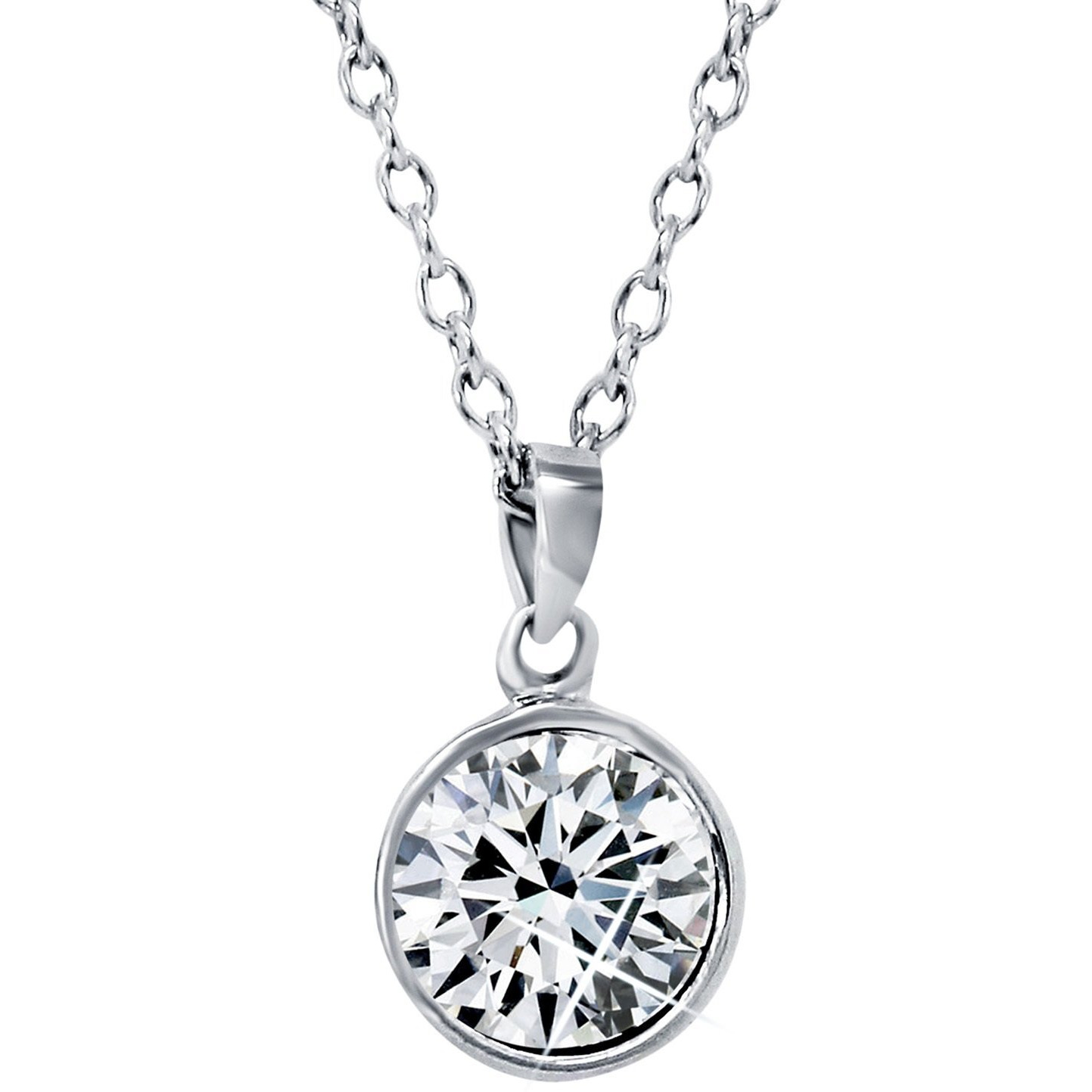 Mahi Rhodium Plated Solitaire Pendant Set for Women NL1104136R