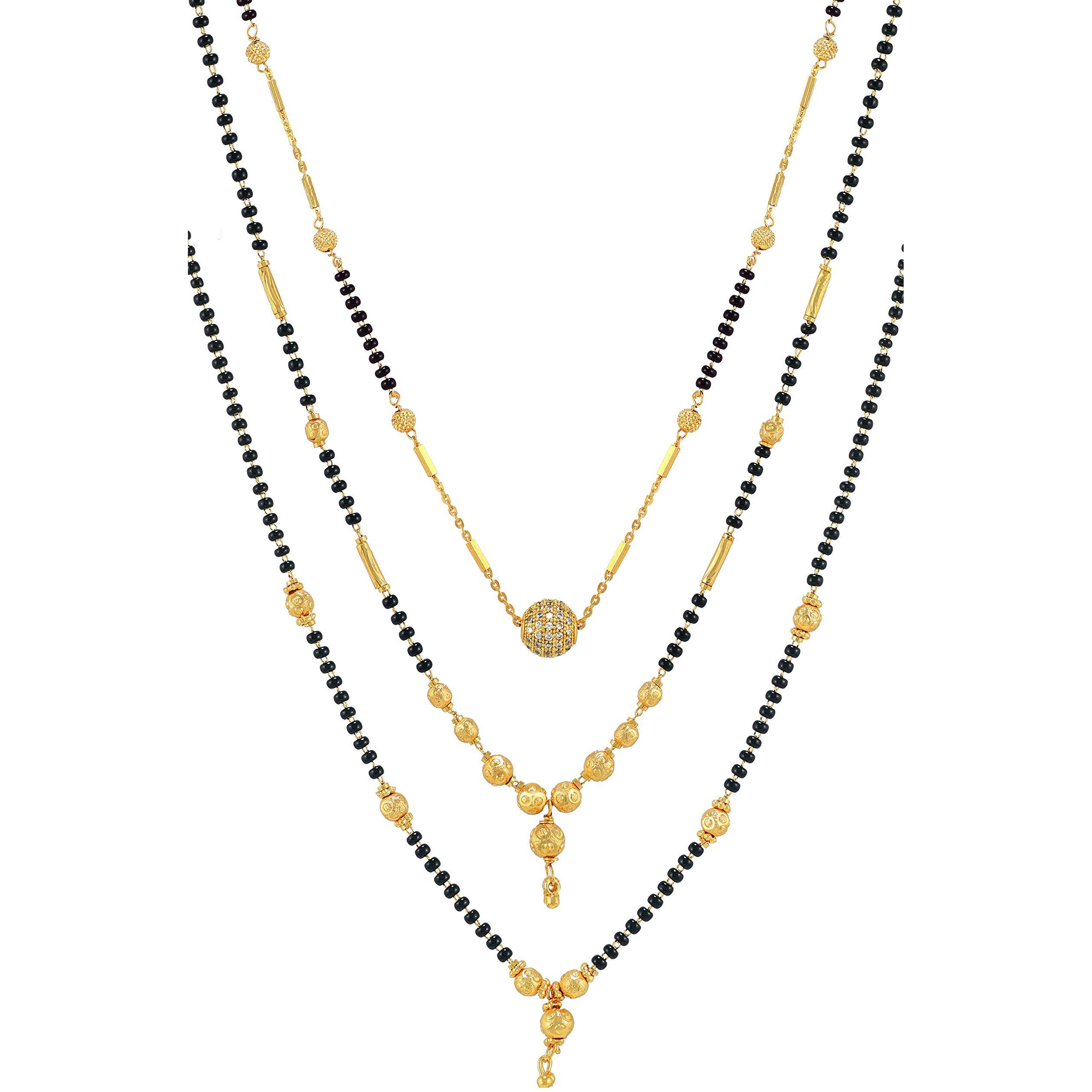 CHARMS Combo Collection of Dazzling Gold Plated Mangalsutra for Women