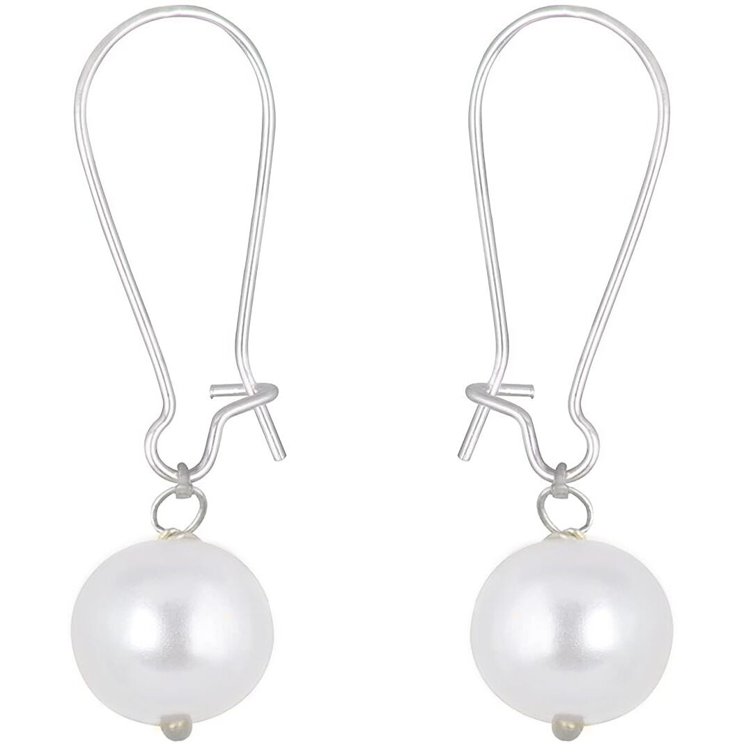 JFL - Jewellery for Less Classic Stylish Trendy Silver Plated Designe Japanese Pearl Pendant Set for Women & Girls,Valentine