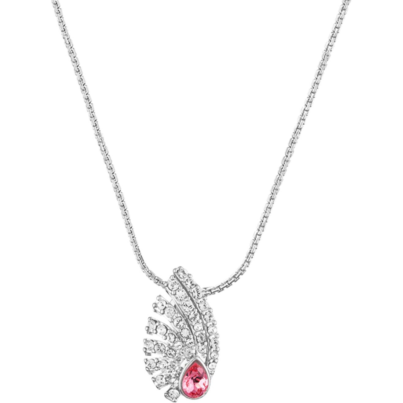 Mahi Pink Shell Rhodium Plated Pendant Set for Women NL1104132R