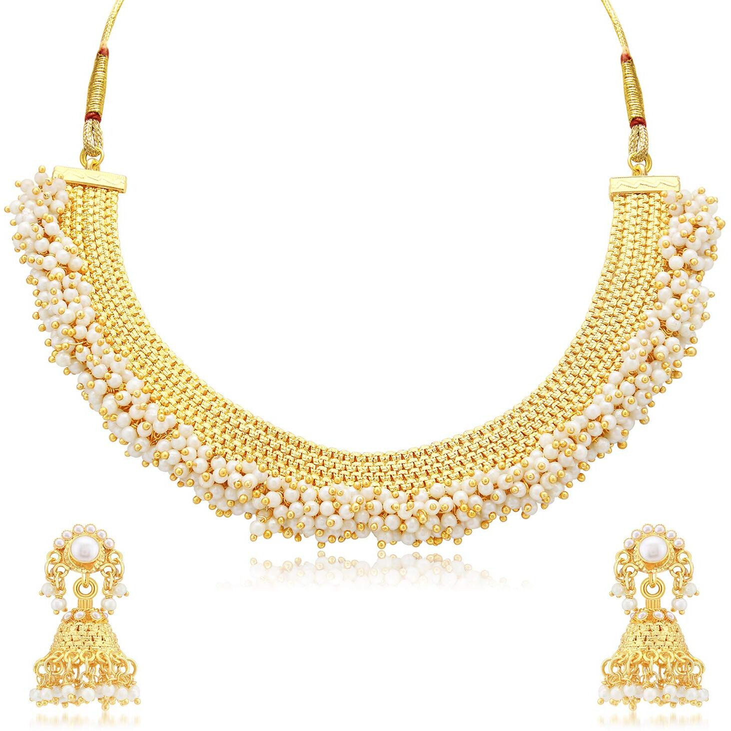 Sukkhi Astonish Gold Plated Choker Necklace Set For Women