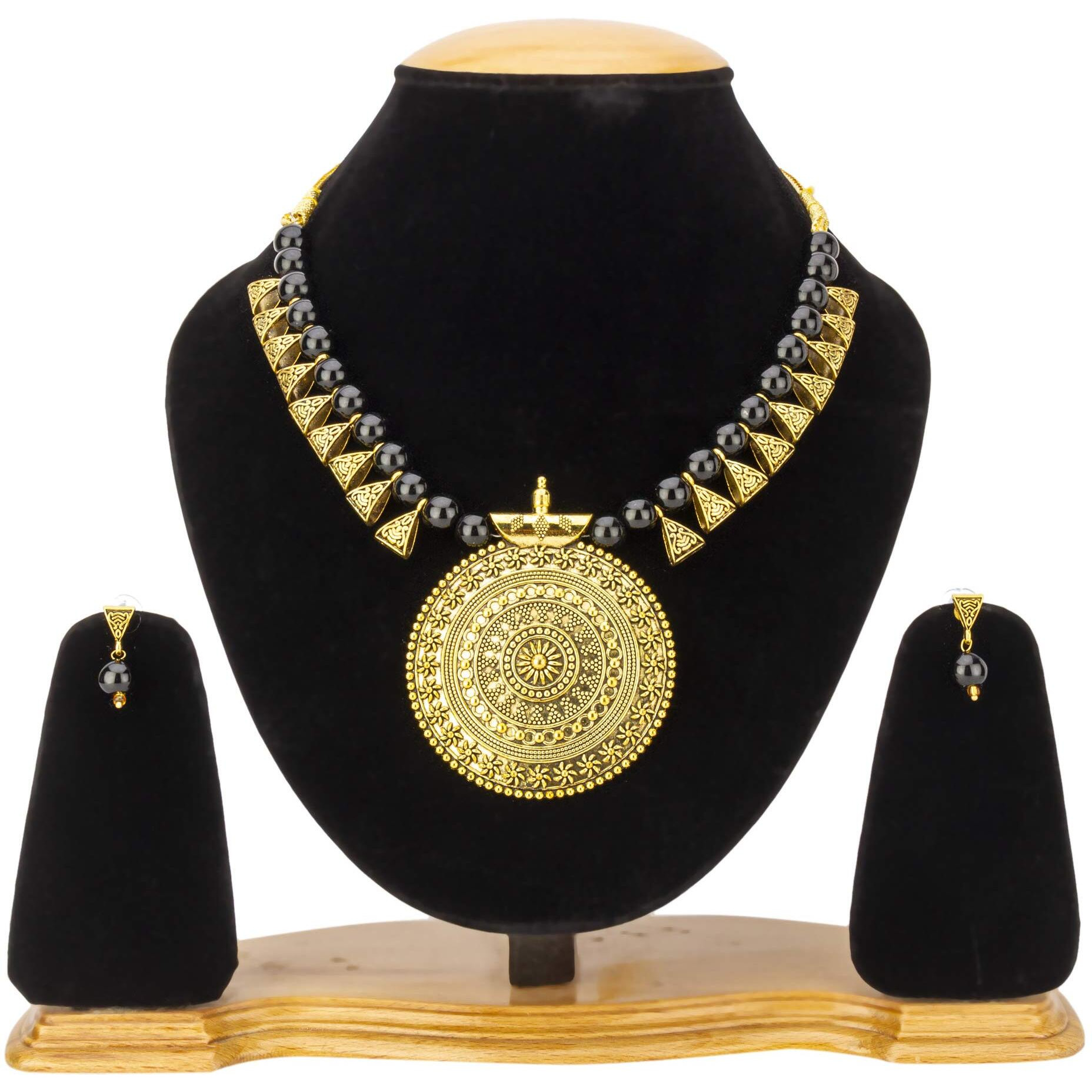 Jewels Galaxy Luxuria Gold Plated Pearl Necklace Set for Women (CT-NCKS-44000)