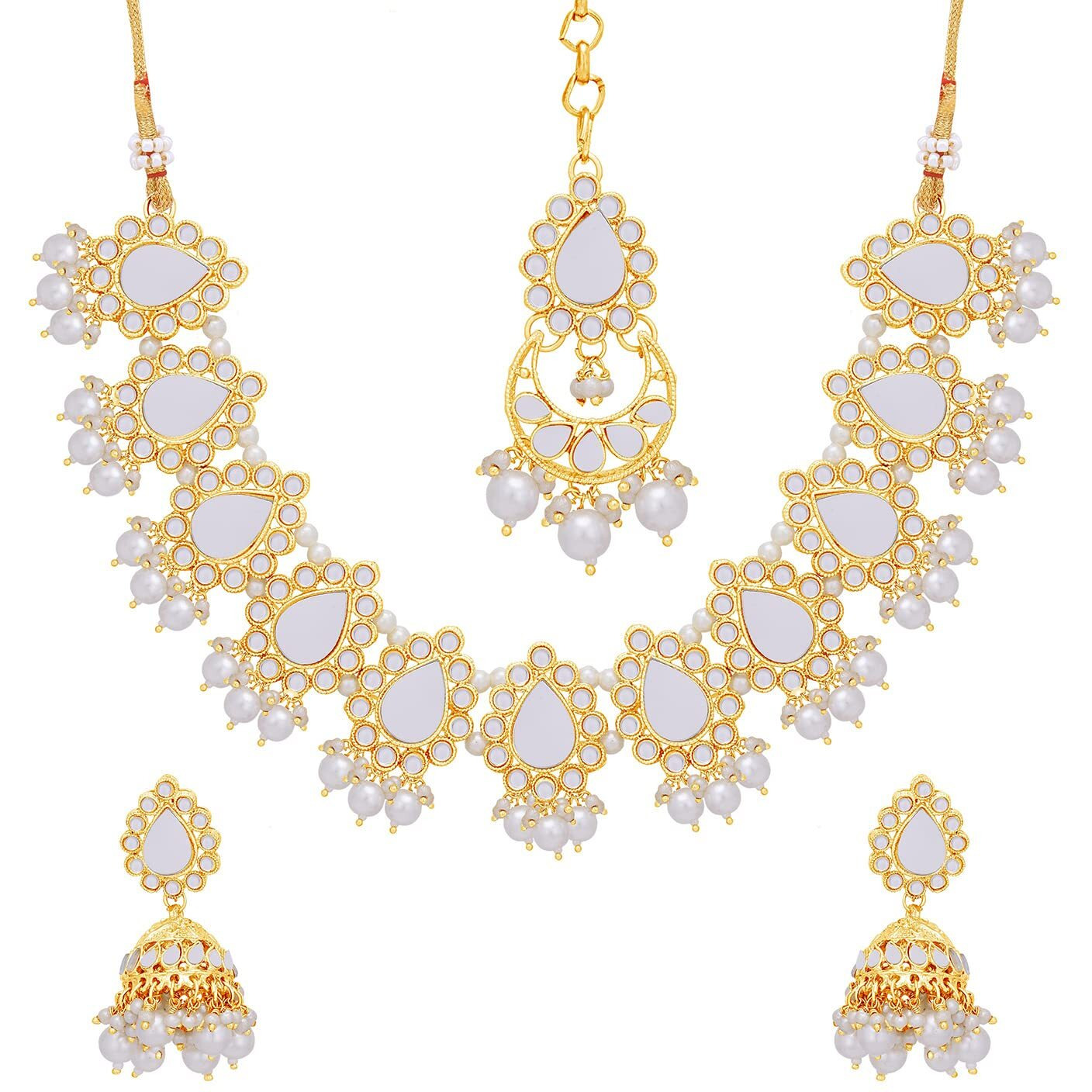 Sukkhi Eye-Catching Gold Plated Collar Necklace Set For Women (Ns101623)