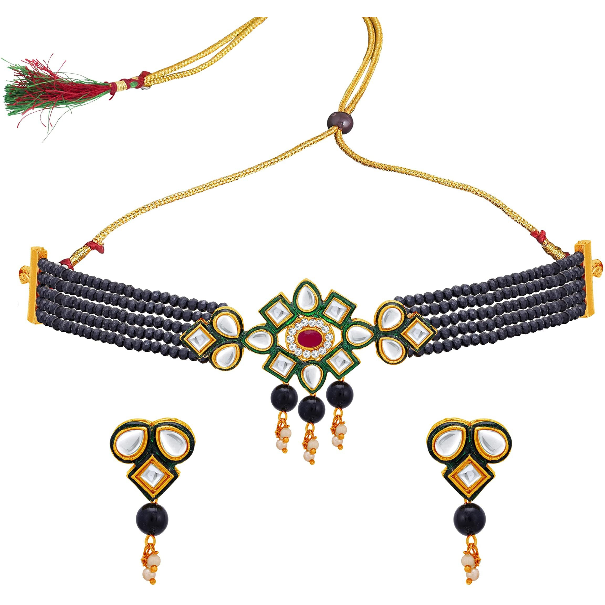 Sukkhi Sweety Gold Plated Choker Necklace Set for Women (NS104342)