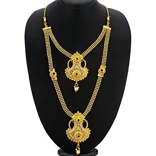 Sukkhi Ethnic Gold Plated Wedding Jewellery Long Haram Necklace Set For Women (N72488GLDPH022018)