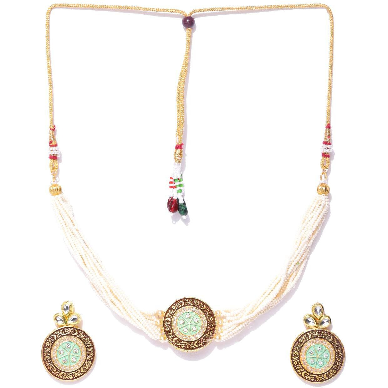 YouBella Jewellery Sets for Women Gold Plated Kundan Wedding Bridal Necklace Jewellery set with Earrings For Girls/Women