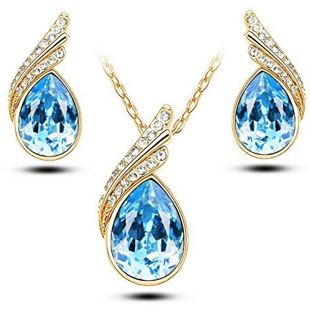 Nakabh Elegant Austrian Crystal Pendant and Earrings Combo For Girls and Women (Style 2)