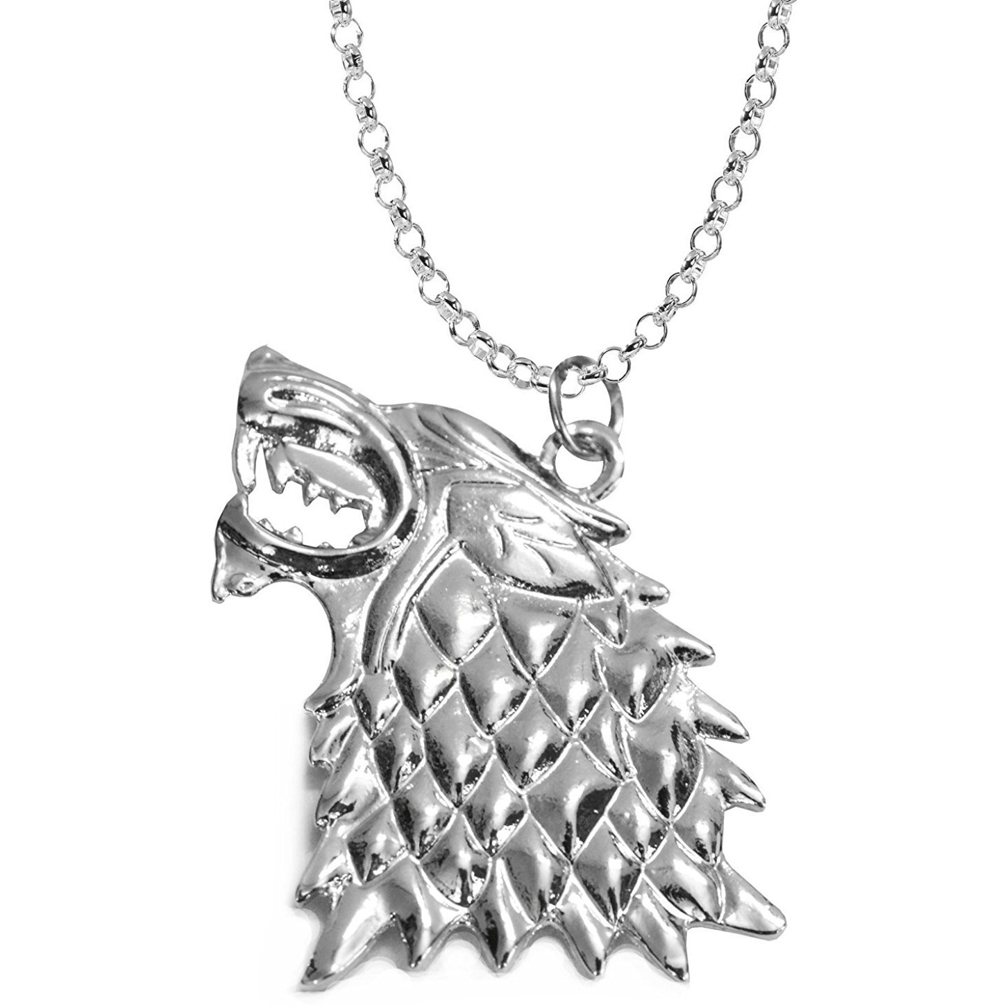 Mahi Famous Game of Thrones Inspired House Stark Wolf Pendant with Chain PS1101581R