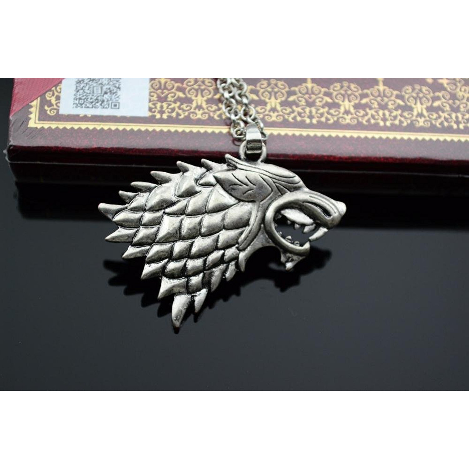 Mahi Famous Game of Thrones Inspired House Stark Wolf Pendant with Chain PS1101581R