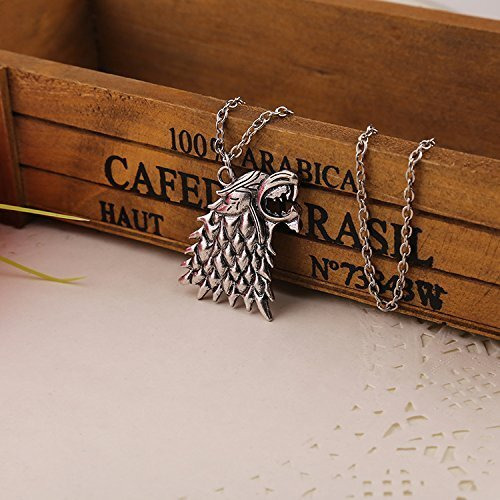 Mahi Famous Game of Thrones Inspired House Stark Wolf Pendant with Chain PS1101581R