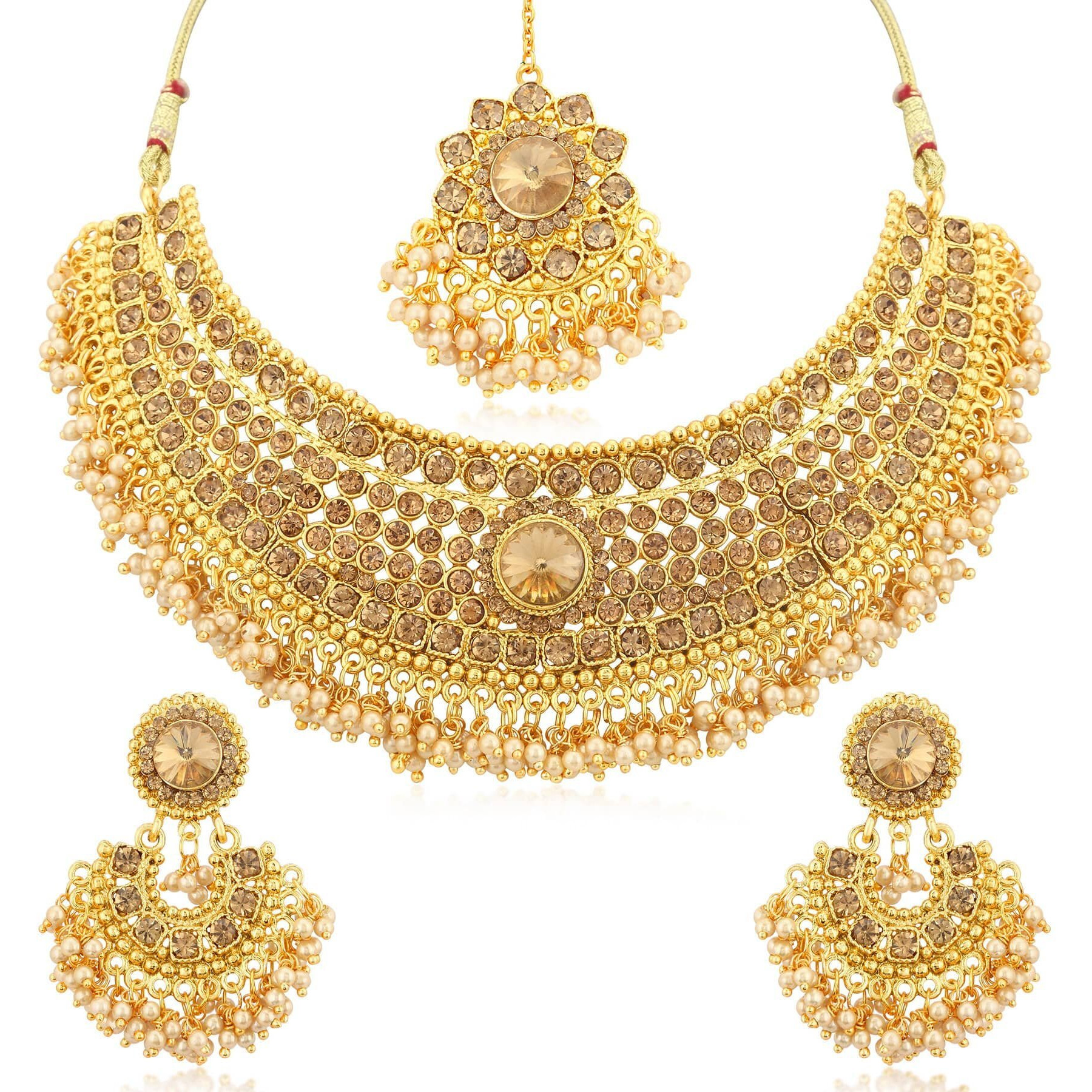 Sukkhi Dazzling Gold Plated Combo Necklace Set for Women (CBNS104235)