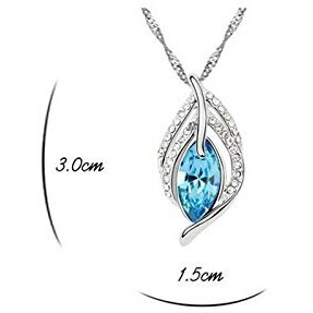 Nakabh Blue Austrian Crystal Combo Jewellery of Pendant Set With Earrings & Bracelet For Girls and Women in Love (Combo 3)