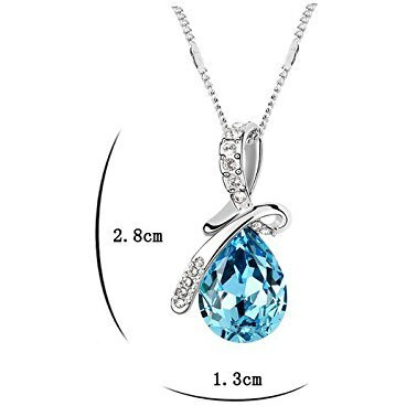 Nakabh Blue Austrian Crystal Combo Jewellery of Pendant Set With Earrings & Bracelet For Girls and Women in Love (Combo 1)