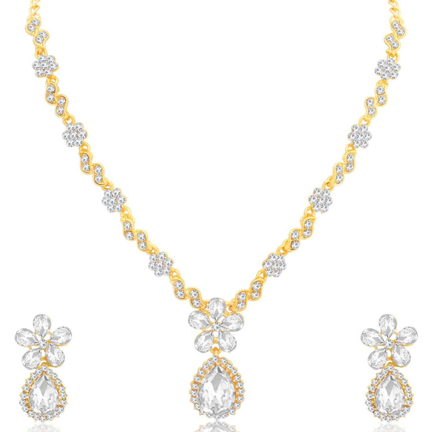 Sukkhi Exotic LCT Gold Plated Austrian Diamond Set of 3 Necklace Combo for Women (SKR69151)