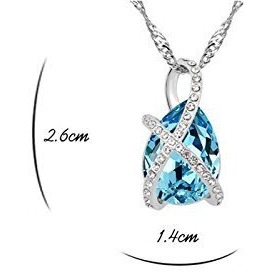 Nakabh Blue Austrian Crystal Combo Jewellery of Pendant Set With Earrings & Bracelet For Girls and Women in Love (Combo 4)