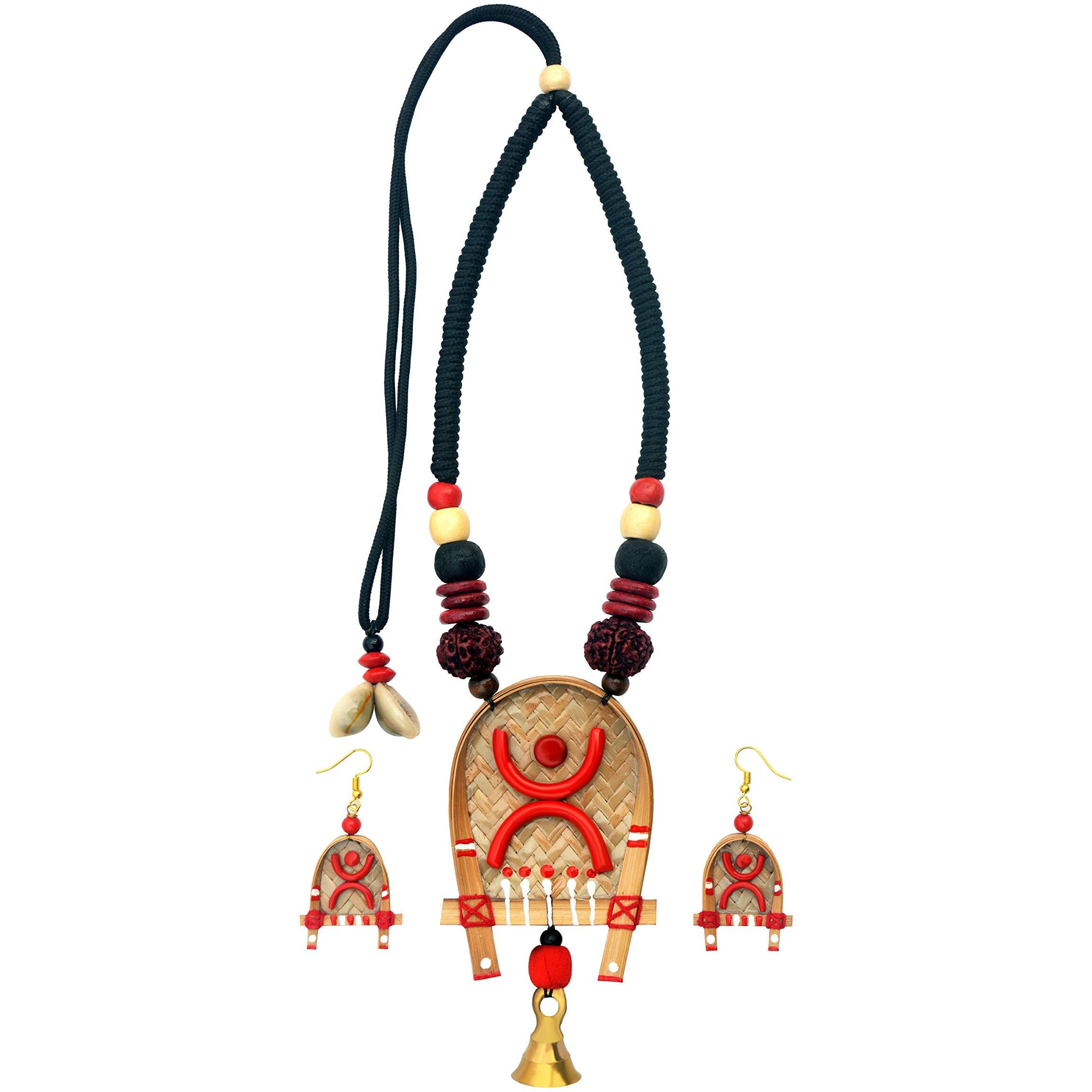 Karukala Jewellery Handcrafted Shitolpati wooden Necklace Set For Women (ColorMulti,SizeFree)