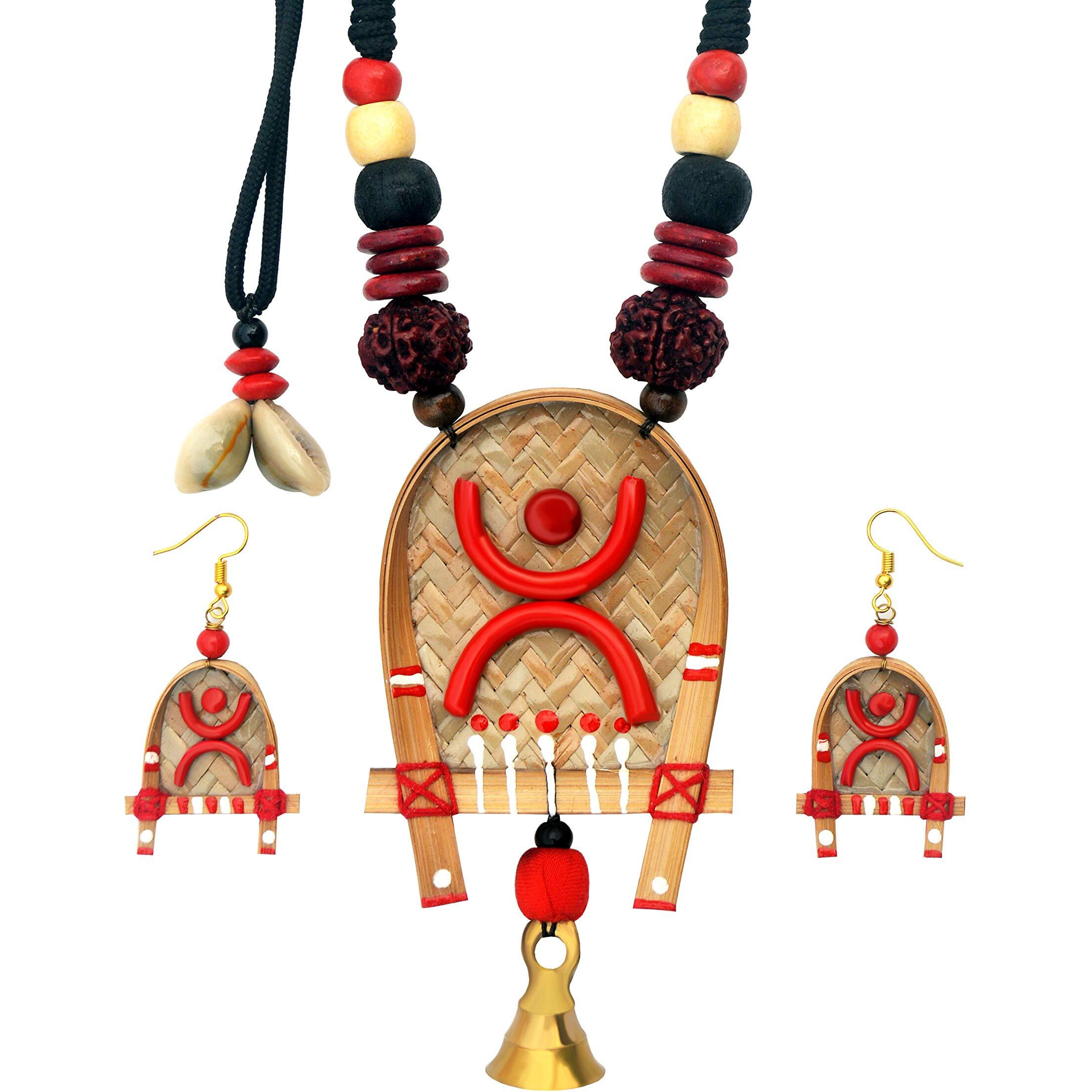 Karukala Jewellery Handcrafted Shitolpati wooden Necklace Set For Women (ColorMulti,SizeFree)