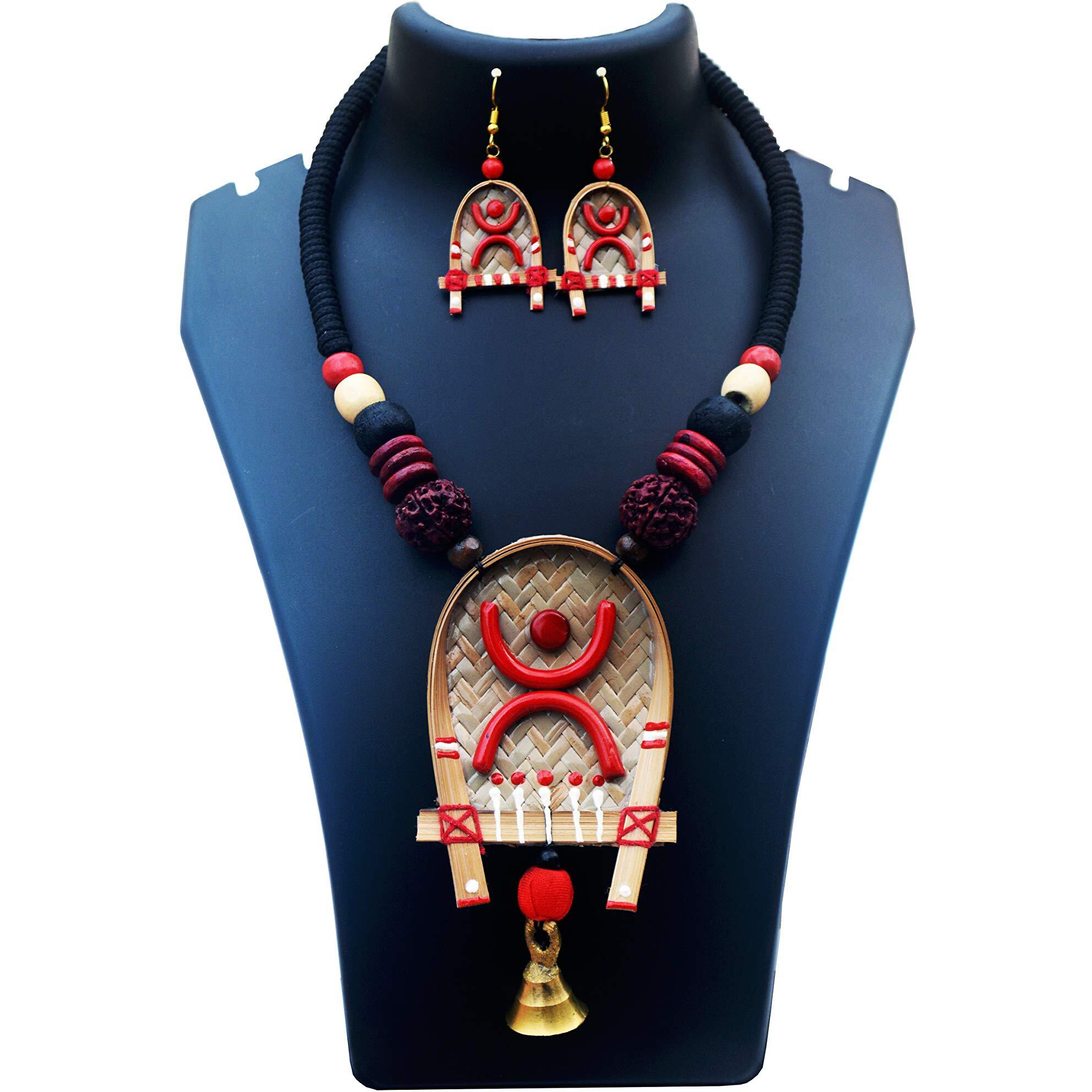 Karukala Jewellery Handcrafted Shitolpati wooden Necklace Set For Women (ColorMulti,SizeFree)