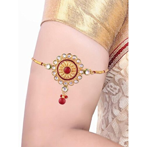 I Jewels Gold Plated Kundan Bajubandh Jewellery for Women (PB06R)