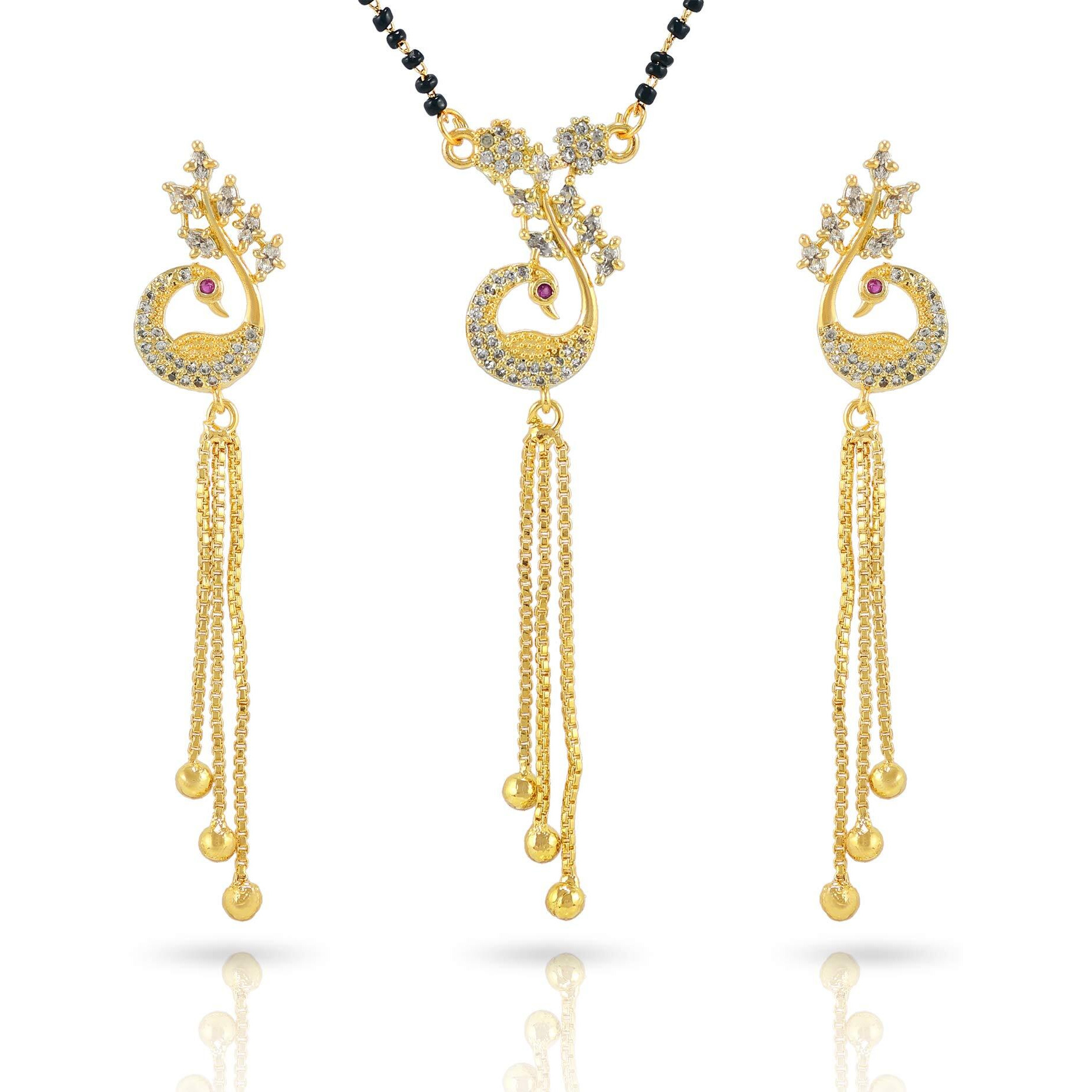 CHARMS Combo Collection of Gold Plated Necklace Set & Mangalsutra for Women/Girls