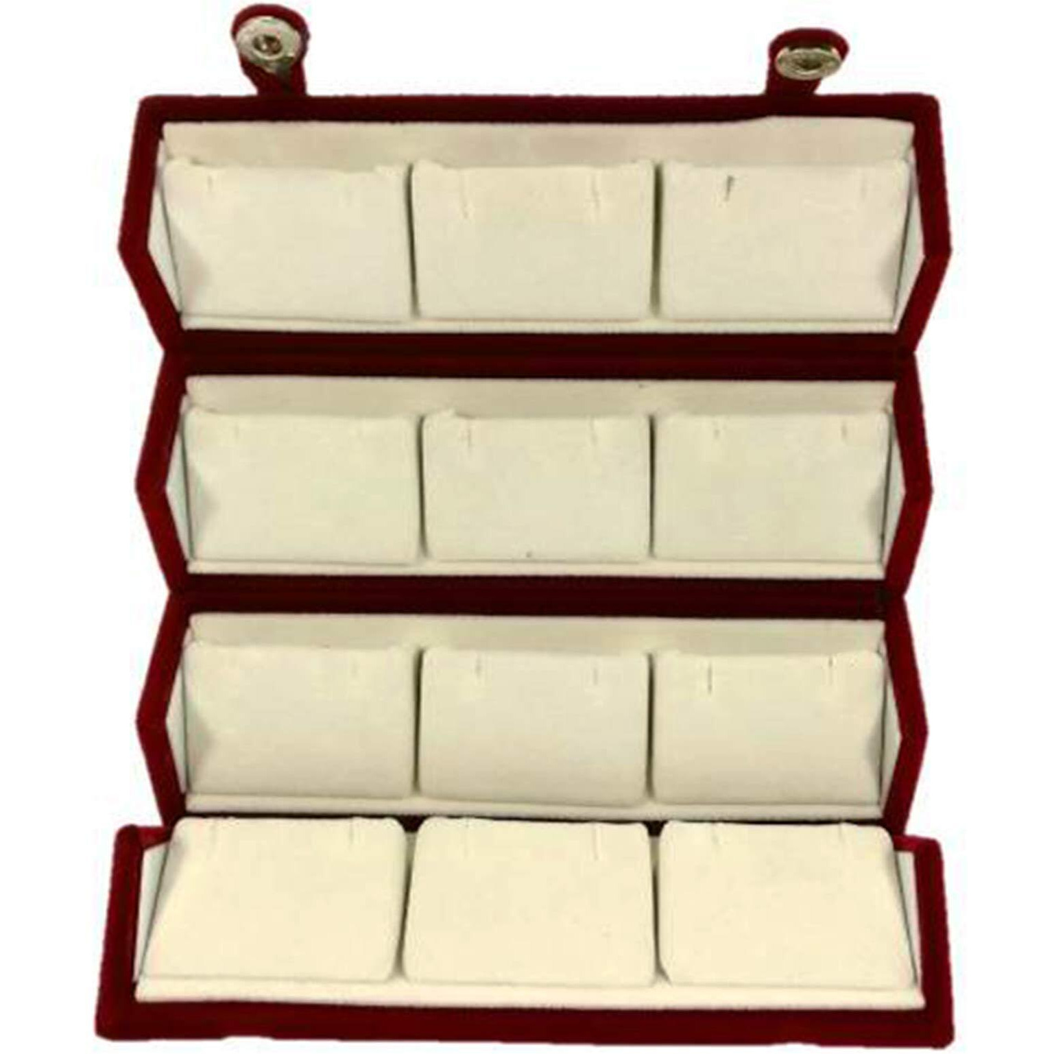 atorakushon Velvet 12 Pair Earrings Organizer Jewellery Box For Women and Girls Pack of 3