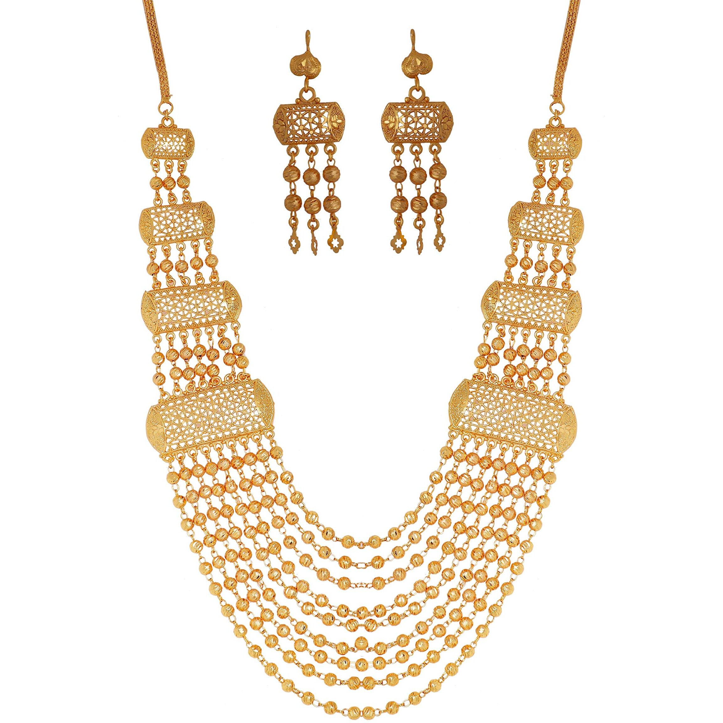 Manikya 0063 Brass & Gold-plated Jeweller Set for Women & Girls (Gold)