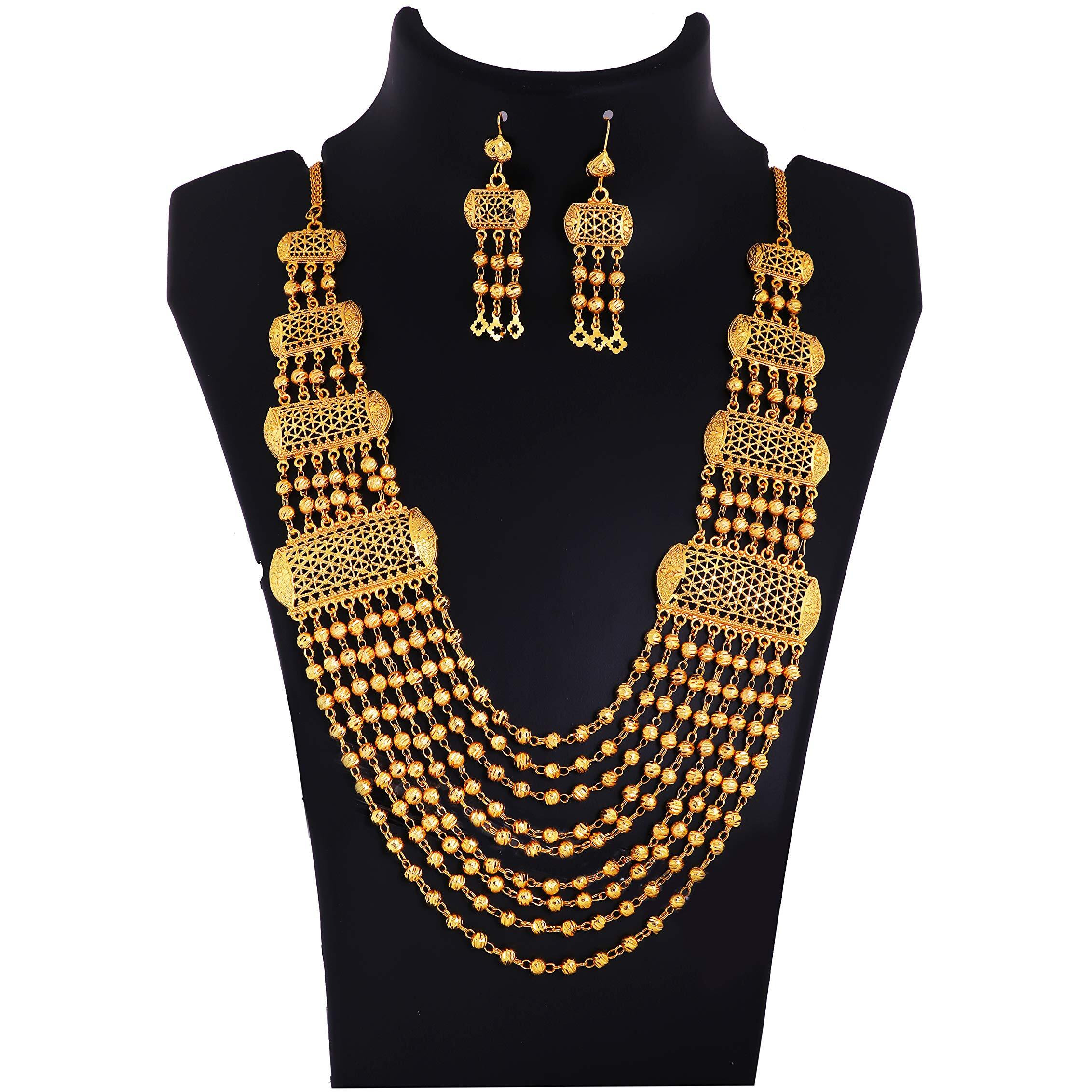 Manikya 0063 Brass & Gold-plated Jeweller Set for Women & Girls (Gold)