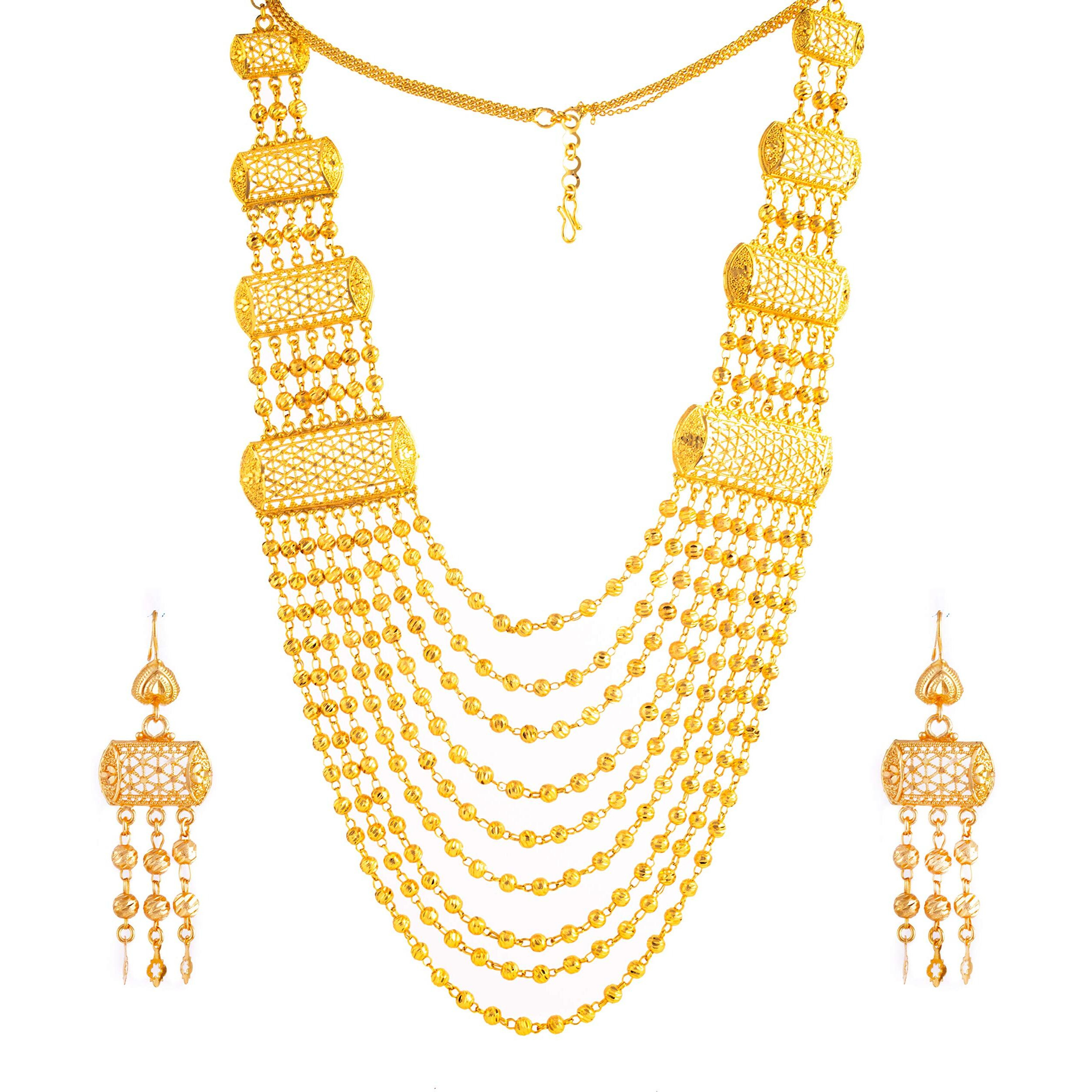 Manikya 0063 Brass & Gold-plated Jeweller Set for Women & Girls (Gold)